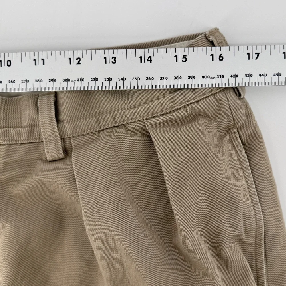 Vintage Polo‎ Ralph Lauren Mens Khaki Pleated Chino Pants Size 32x31 Preppy